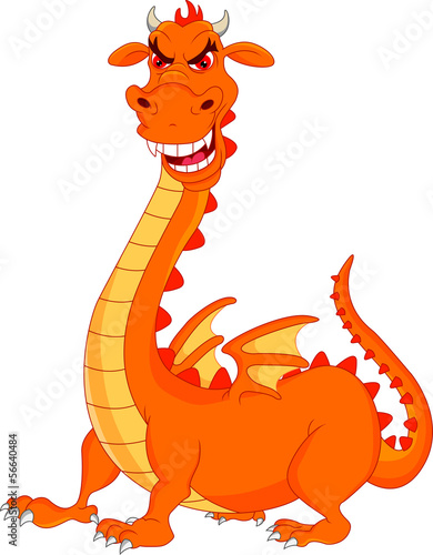 Obraz w ramie cute dragon cartoon