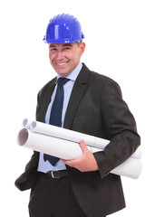 Wall Mural - senior engineer holding some papers