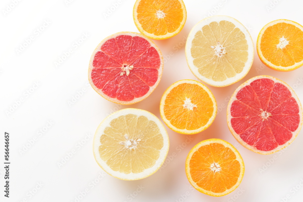 orange and a grapefruit - obrazy, fototapety, plakaty 
