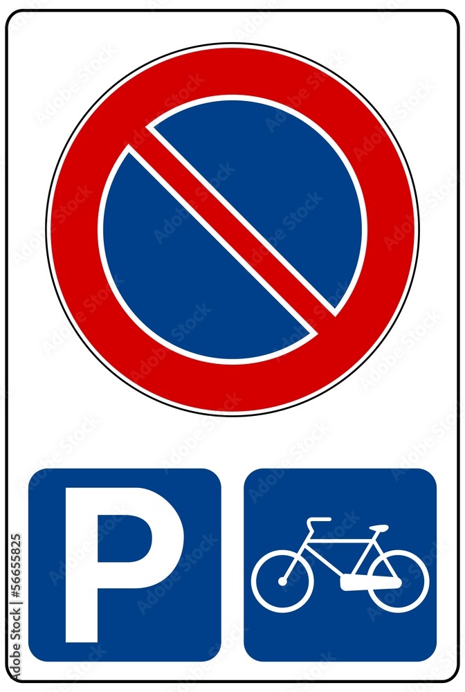 Cartello parcheggio bicicletta – 1 mm plastica rigida – 300 x 400 mm