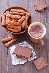 Canvas Print - cocoa drink and dry breakfast