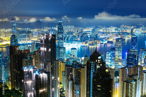 Naklejka samoprzylepna Hongkong panoramę od szczytu