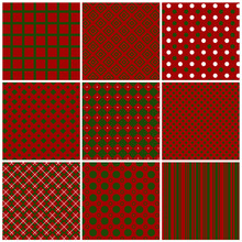 Christmas Seamless Patterns. Vector Set 1.