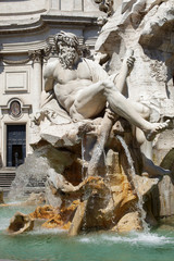 Fountain of the Four Rivers in Piazza Navona Rome