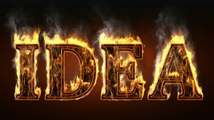 Sticker - idea with fire and smoke