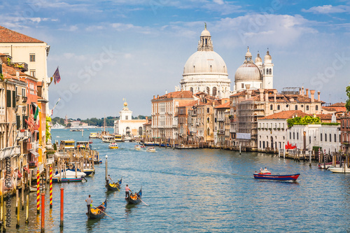 Fototapeta na wymiar Grand Canal and Basilica on sunny day, Venice