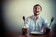 © Eugenio Marongiu - young stylish man with white shirt eating in mealtimes