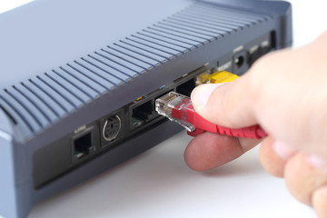 Aufkleber - Network switch and UTP ethernet cables