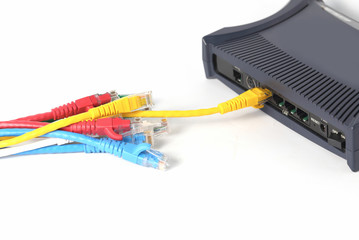 Aufkleber - Network switch and UTP ethernet cables