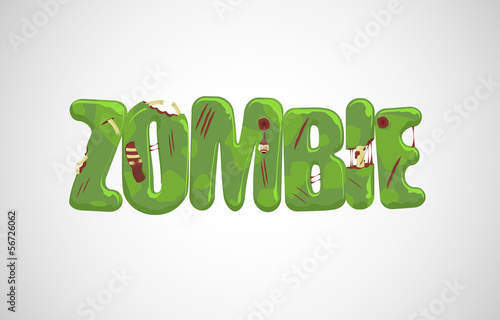 Fotoboard na płycie Wektor tekst zombie