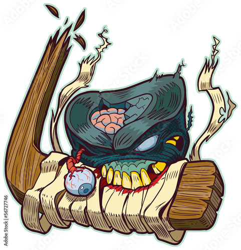 Fotoboard na płycie Zombie puck gryzienie kij hokejowy wektor clipart