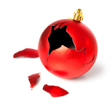 Broken Red Christmas Ball