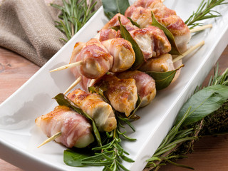 Poster - skewer with chicken and bacon