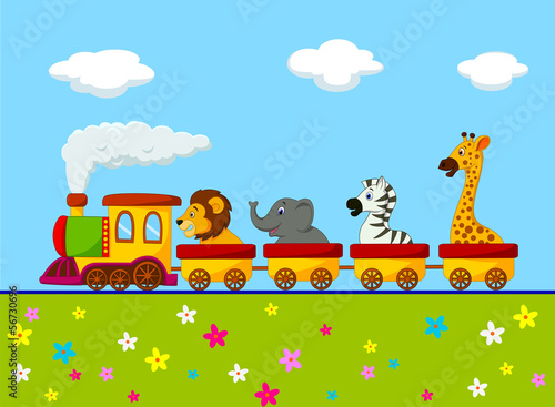 Naklejka na meble Animal train