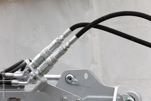 Fotografie, Obraz Hydraulic connections of a machinery industrial detail