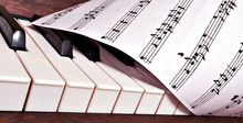 Detail Of Traditional Black And White Keys On Music Keyboard