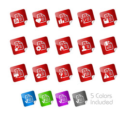 Wall Mural - documents stickers 2 - the vector file includes 5 color versions