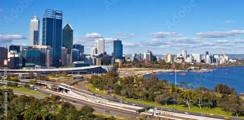 Naklejka samoprzylepna Perth skyline, zachodnia australia