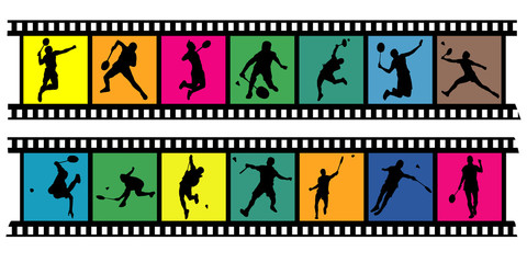 Wall Mural - badminton filmstrips 01