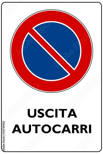 DIVIETO DI SOSTA USCITA AUTOCARRI vettoriale Stock | Adobe Stock