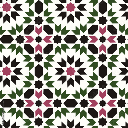 Plakat na papierze fotorealistycznym Bezszwowe islamski wzór geometryczny