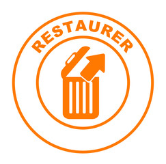 Sticker - restaurer sur bouton web rond orange