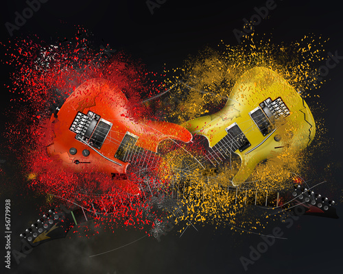 Plakat na papierze fotorealistycznym Gitara elektryczna