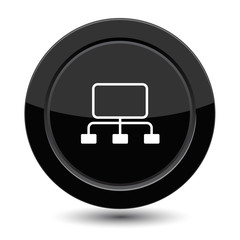 Wall Mural - Button with network