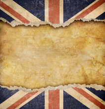 Grunge British Flag And Old Map