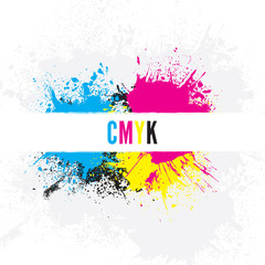 Wall Mural - CMYK Paint Splatters