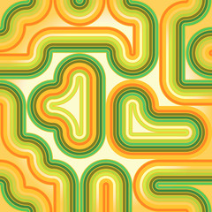 Seamless retro striped green and orange pattern. Eps10