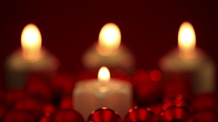 Wall Mural - defocusing four christmas candles