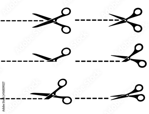 Cuadros en Lienzo scissors with cut lines