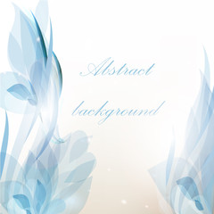 Poster - Abstract floral background in blue color