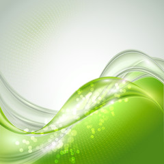 Poster - Abstract green waving background