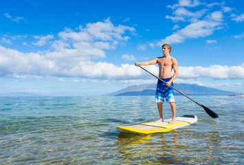 Wall Mural - Stand Up Paddle Surfing In Hawaii