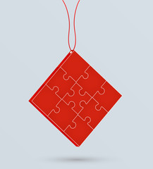 Wall Mural - Puzzle on a chain. Business concept