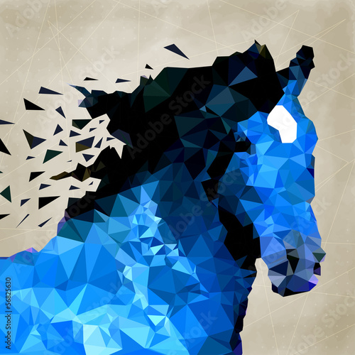 Plakat na zamówienie Abstract horse of geometric shape, symbol