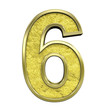 One digit from gold cast alphabet set