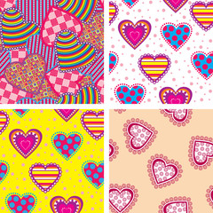 Poster - Patterned heads seamless pattern