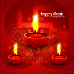 Beautiful illustration for happy deepavali bright colorful desig