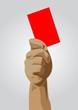 Hand of a judge showing red card vector images