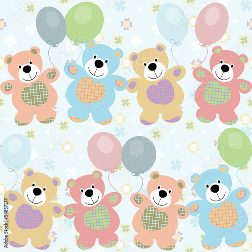 Obraz w ramie vector seamless pattern with bears for baby