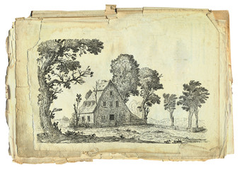 Old village illustration