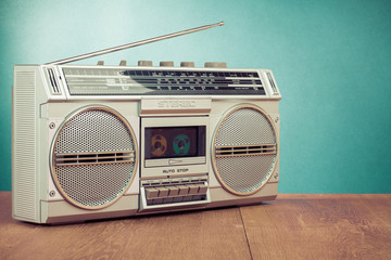 Wall Mural - retro radio and cassette stereo ghetto blaster recorder