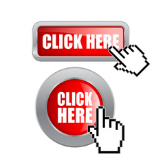 Canvas Print - Click here vector buttons