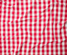 Red Linen Crumpled Tablecloth