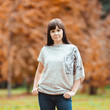 © Sergey Bogdanov - Photo of beautiful pretty brunette woman in autumn park