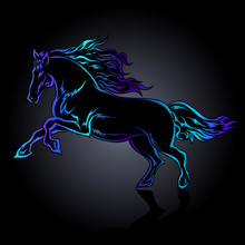Illuminated Galloping Horse