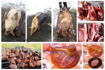 process whith passes meat from the slaughter to fresh dish